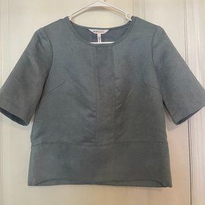 BCBG SUEDE TOP BLUE